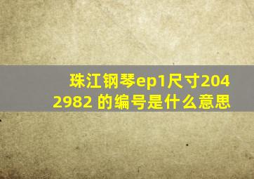 珠江钢琴ep1尺寸2042982 的编号是什么意思